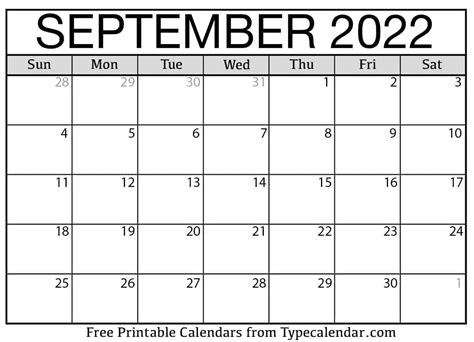 Monthly Calendars 2022 Free Printable