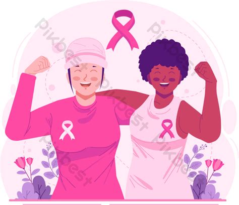 गुलाबी रिबन स्तन कैंसर जागरूकता माह वेक्टर के लिए चिंता और समर्थन के