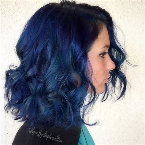 20 Magnetizing Hairstyles With Dark Blue Hair Color Blue Hair Dark