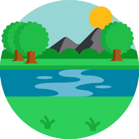 River Detailed Flat Circular Flat Icon