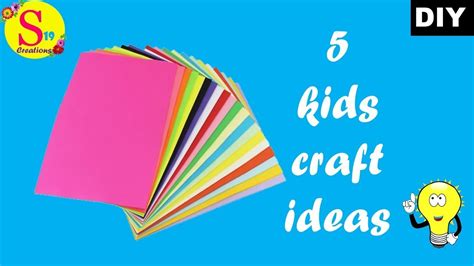 5easy Ideas Kids Craft Ideas With Paper 5 Minutes