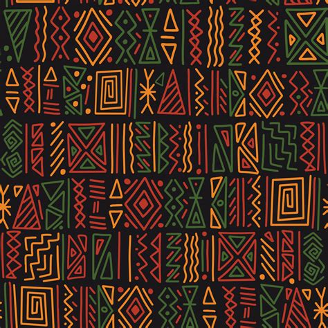 African Ethnic Tribal Clash Ornament Seamless Pattern Background