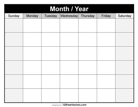 Blank Calendar 12 Month Calendar Blank Calendar 2019 Calendar Vector