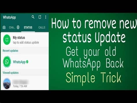 In february 2017 it announced a new feature called whatsapp status. How to remove new WhatsApp Status Update | How to get back ...