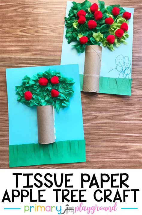 Tissue Paper Apple Tree Craft Primary Playground Paper Apple Fall