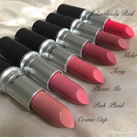 32 Gorgeous Mac Lipsticks Are Awesome Relentlessly Red Mehr Twig Please Me Pink Paid