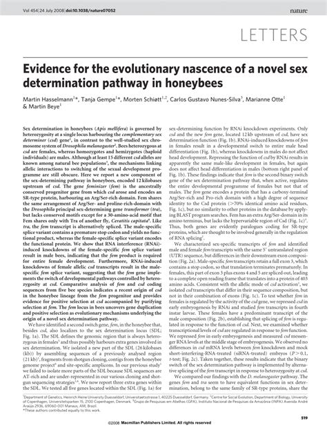 Pdf Evidence For The Evolutionary Nascence Of A Novel Sex