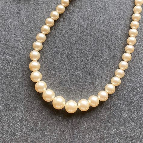 Ciro Vintage Graduated Pearl Necklace With Ct Gold Clasp Etsy