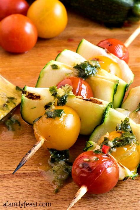 Maybe you would like to learn more about one of these? Zucchini Tomato Skewers with Fresh Herb Dressing - A ...