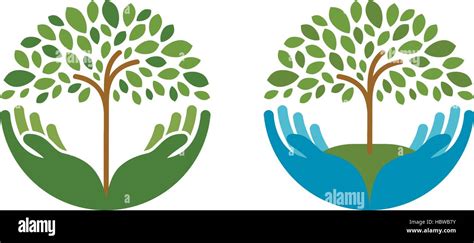 La Ecología El Medio Ambiente Natural Del Vector Logo Agricultura