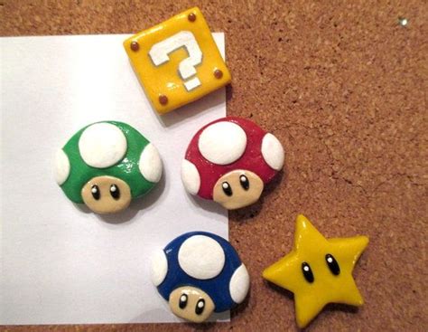 Super Mario Bros Handmade Polymer Clay Magnets By Bonedustnglitter