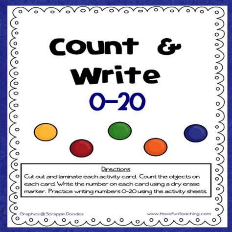 Count And Write 0 20 Activity By Teach Simple