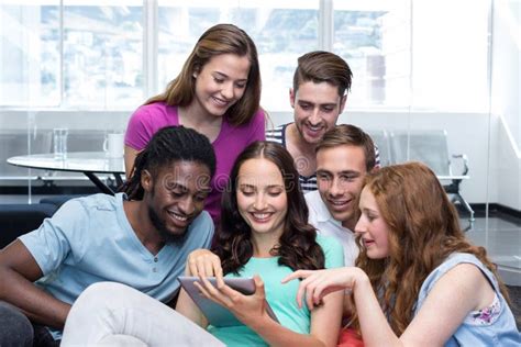 Collegue Students Using Digital Tablet Stock Photo Image Of Campus