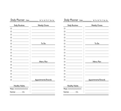 34 Printable Daily Planner Template Free Redlinesp
