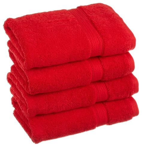 Luxurious Egyptian Cotton 900 Gram 4 Piece Red Hand Towel Set