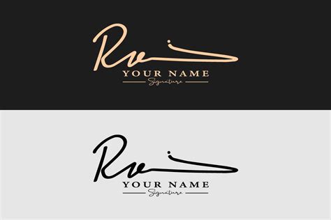 Rv Initial Letter Signature Luxury Logo Graphic By Graphicfirozkabir