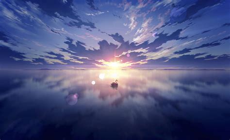 Sky Reflection Anime Wallpapers Wallpaper Cave