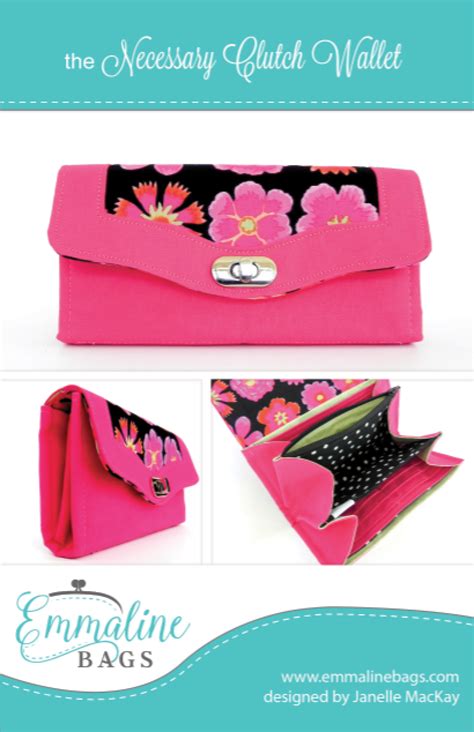 Emmaline Bags The Necessary Clutch Wallet Pdf Diy Wallet Sewing