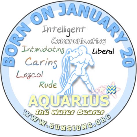 Although it is quite possible that the sun is already in the sign of aquarius when a person is born, the energy of the entire date will shine through. January 20 Zodiac Horoscope Birthday Personality ...