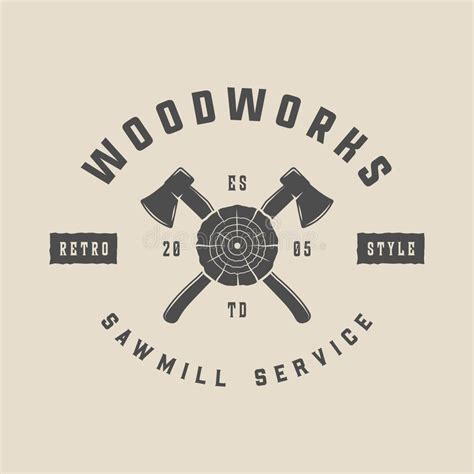 Vintage Carpentry Woodwork And Mechanic Label Badge Emblem And Logo