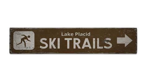 Skiing Trails Sign Wooden Slope Sign Skiing With Friends Etsy