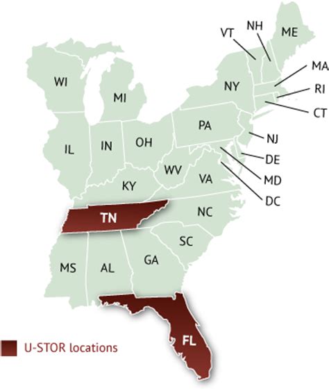 Self Storage Locations in Florida and Tennessee   U STOR  