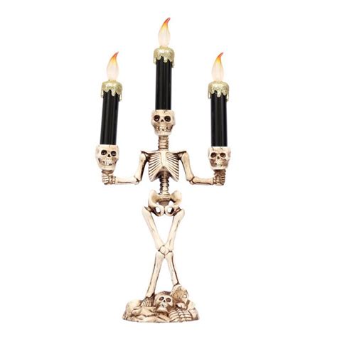 Gelldg Dekoobjekt Halloween Skelett Kandelaber3 Kerzen Halloween