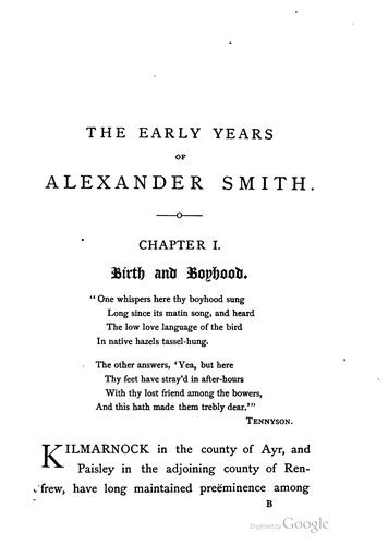 The Early Years Of Alexander Smith 1869 Edition Open Library