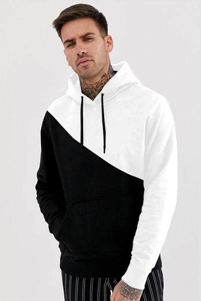 Trying To Find A Hoodie Like This Half Black Half White Diagonal