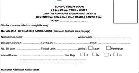 Tahukah anda, perkhidmatan digital baharu di www.malaysia.gov.my kini menawarkan pendaftaran kemasukan ke tabika kemas secara dalam talian saja! Borang Permohonan & Pendaftaran Tabika Kemas