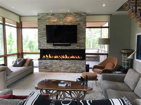 Modern Gas Fireplace With Stones I Am Chris