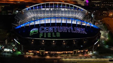 Seahawks Centurylink Field Shine Bright From The Rooftop With