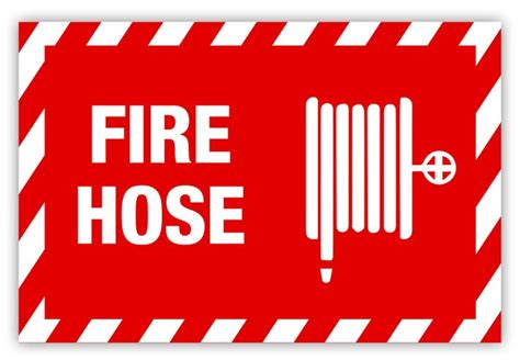 Fire Hose Horizontal Label Fire Extinguisher Extinguisher