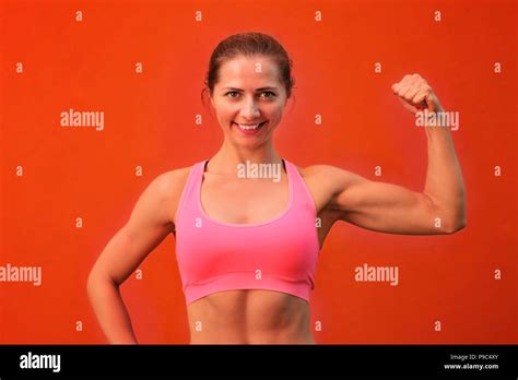 Cute Girl Showing Biceps Hi Res Stock Photography And Images Alamy