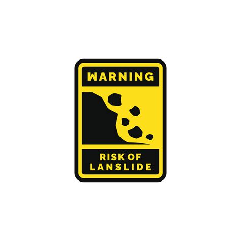 Risk Of Landslide Caution Warning Symbol Design Vector 25664908 Vector