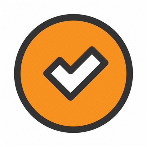 Check Circle Done Mark Office Orange Tick Icon Download On