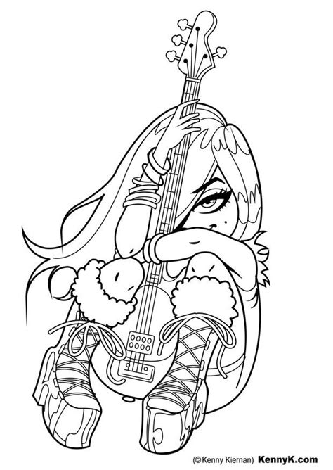 Check spelling or type a new query. Dibujo para colorear chica con guitarra - Dibujos Para ...