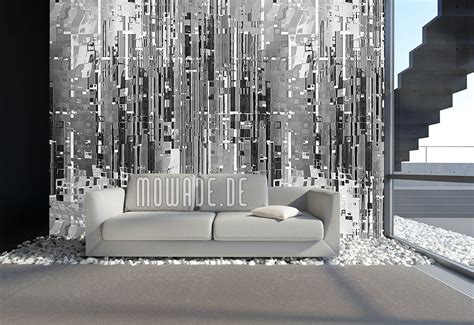 Stampa i izrada 3d tapete u dimenziji zida. Tapeten silber, grau, schwarz-weiß
