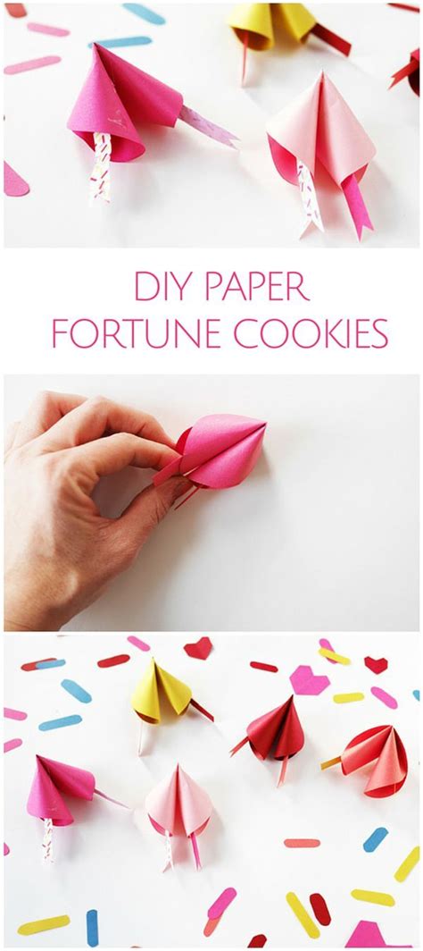 Diy Colorful Paper Fortune Cookies Valentine Crafts For Kids Paper