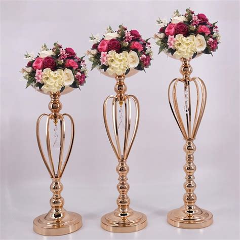 Everbon Set Of 10 Classic Metal Golden Candle Holders