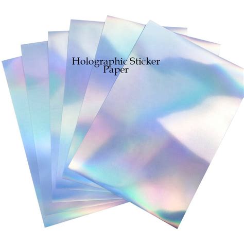 Holographic Vinyl Sticker Paper A4 Size One Side Adhesive Etsy