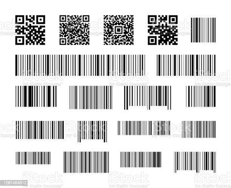 Set Of Barcodes And Qr Codes Industrial Barcodes Scan Code Bars Code