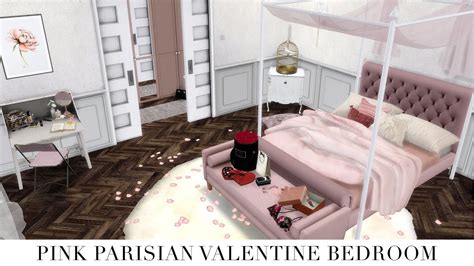 Pink Parisian Valentine Bedroom Sims 4 Speed Build Cc Links Youtube