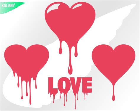 Love Svg Dripping Heart Svg Bleeding Love Clipart Etsy Australia