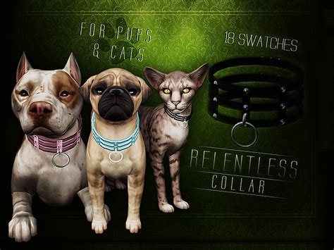 Relentless Collar For Pups And Cats Sims 4 Pets Sims Pets Cat