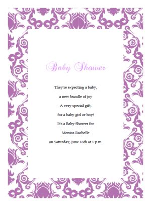 damask baby shower invitation template