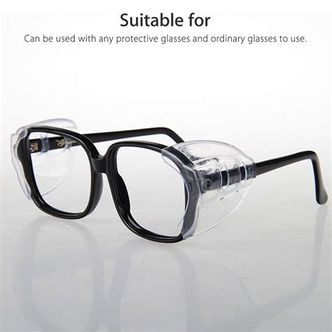 excellence quality 4 pairs safety glasses side shields slip on side shields fits small to medium