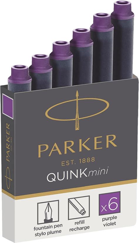 Parker Quink Fountain Pen Refills Shorts Cartridges Purple Ink Pack