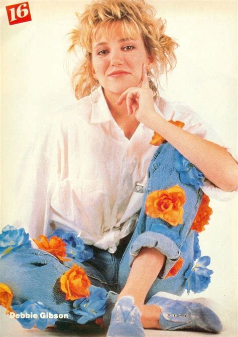 debbie gibson 80 s 16 pinup with flowers on her jeans debbie gibson 80 s hair vintage music