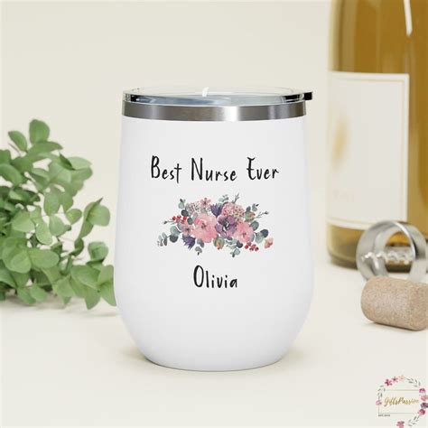 Personalized Nurse Wine Tumbler With Best Nurse Ever Quote Customize